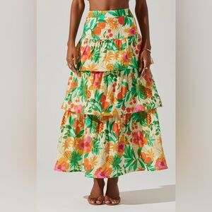 ASTR Rooni Tiered Maxi Skirt